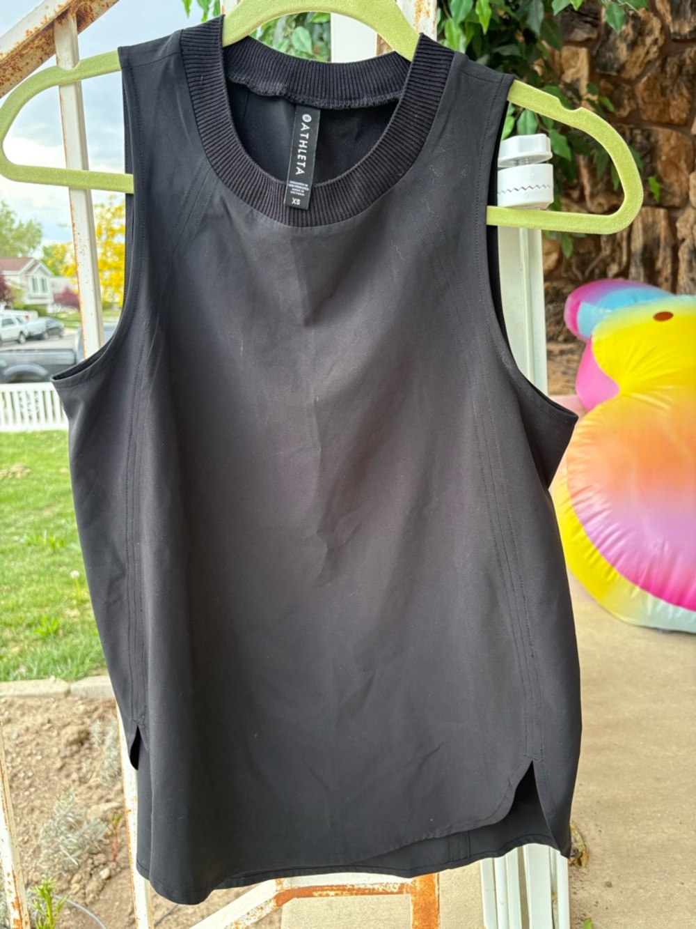 Athleta Black Sleeveless Crewneck Performance Tank